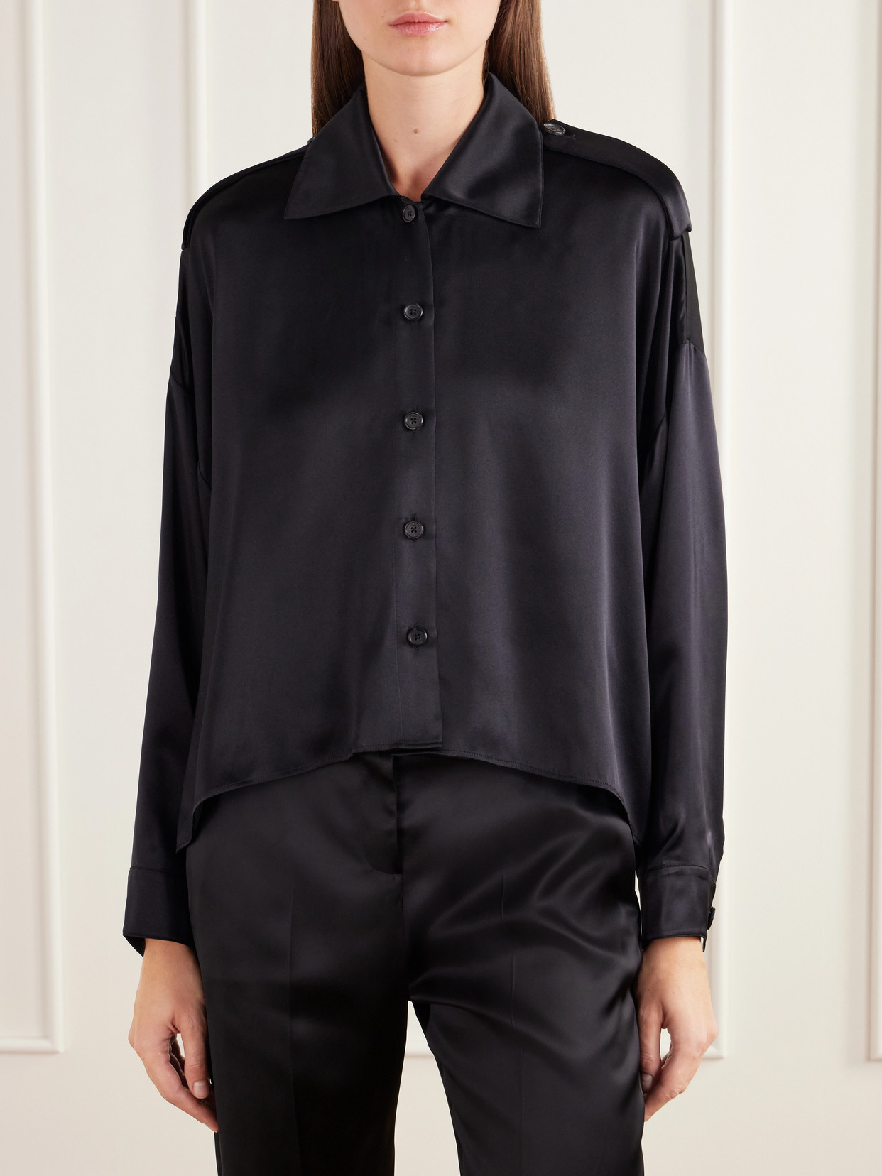Bodine Silk-Satin Shirt