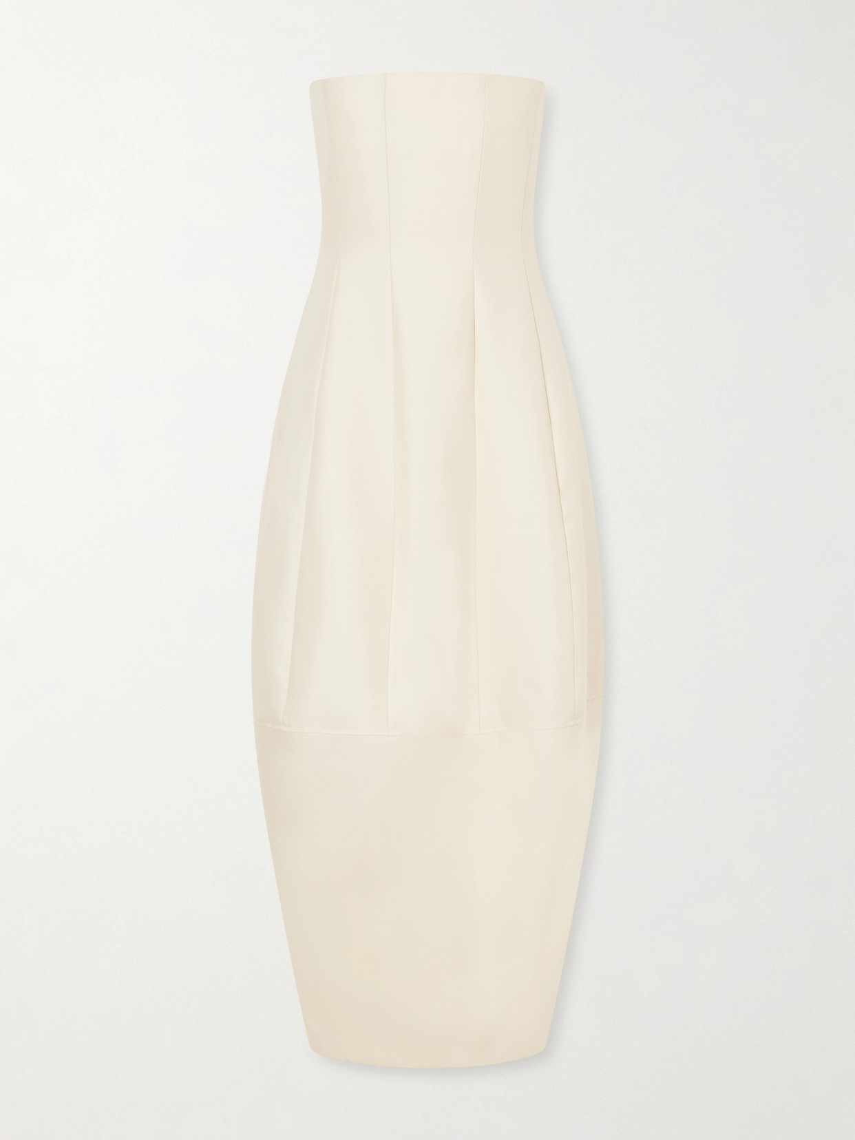 Khaite Stela Wool And Silk-blend Midi Dress In Neutral