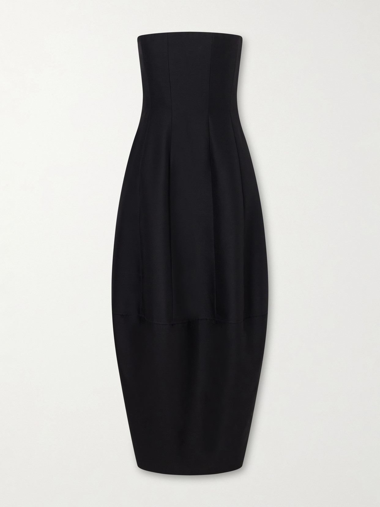 Khaite Stela Wool And Silk-blend Midi Dress In Black