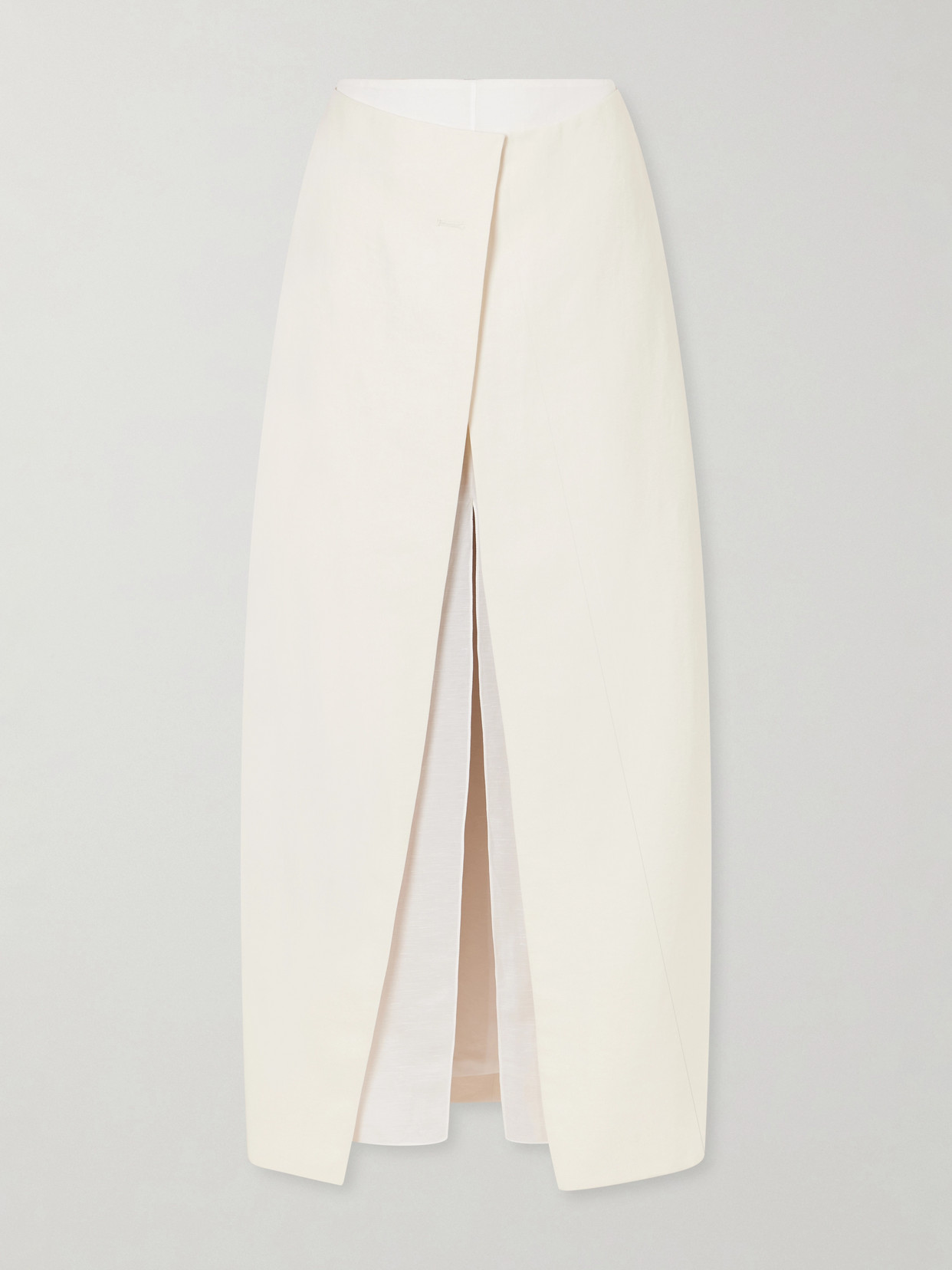 Khaite Tal Woven Midi Skirt In Neutral