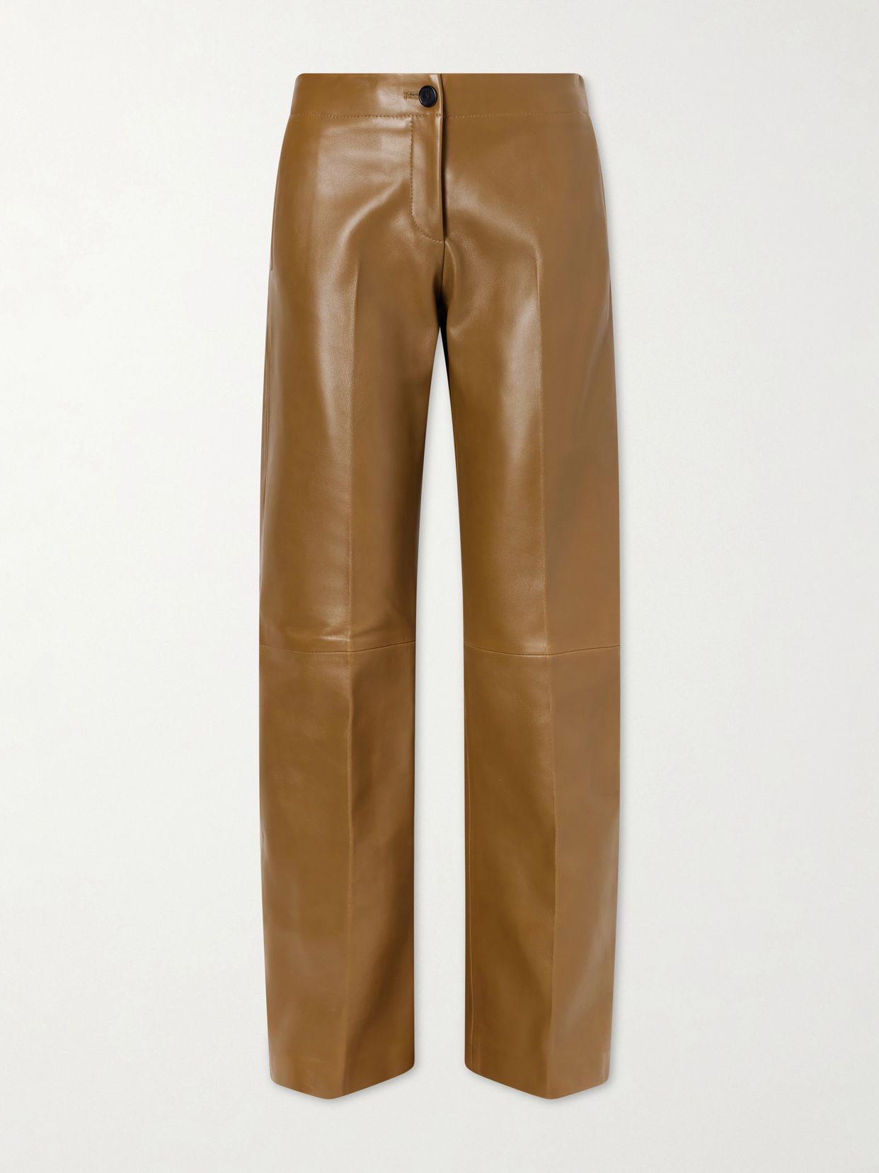 mita leather straight leg pants