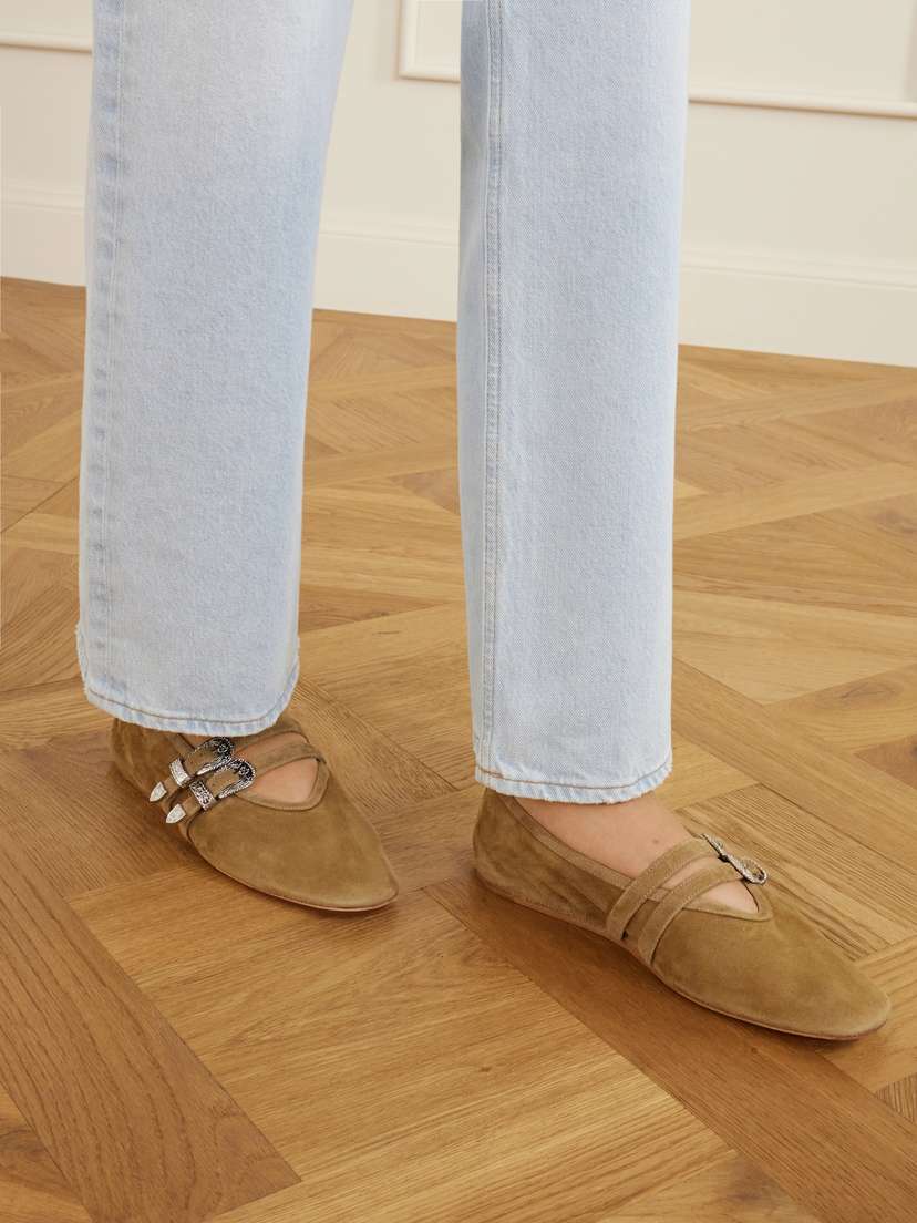Le Monde Béryl Claudia Buckle-detail Suede Ballet Flats | Thumbnail 2