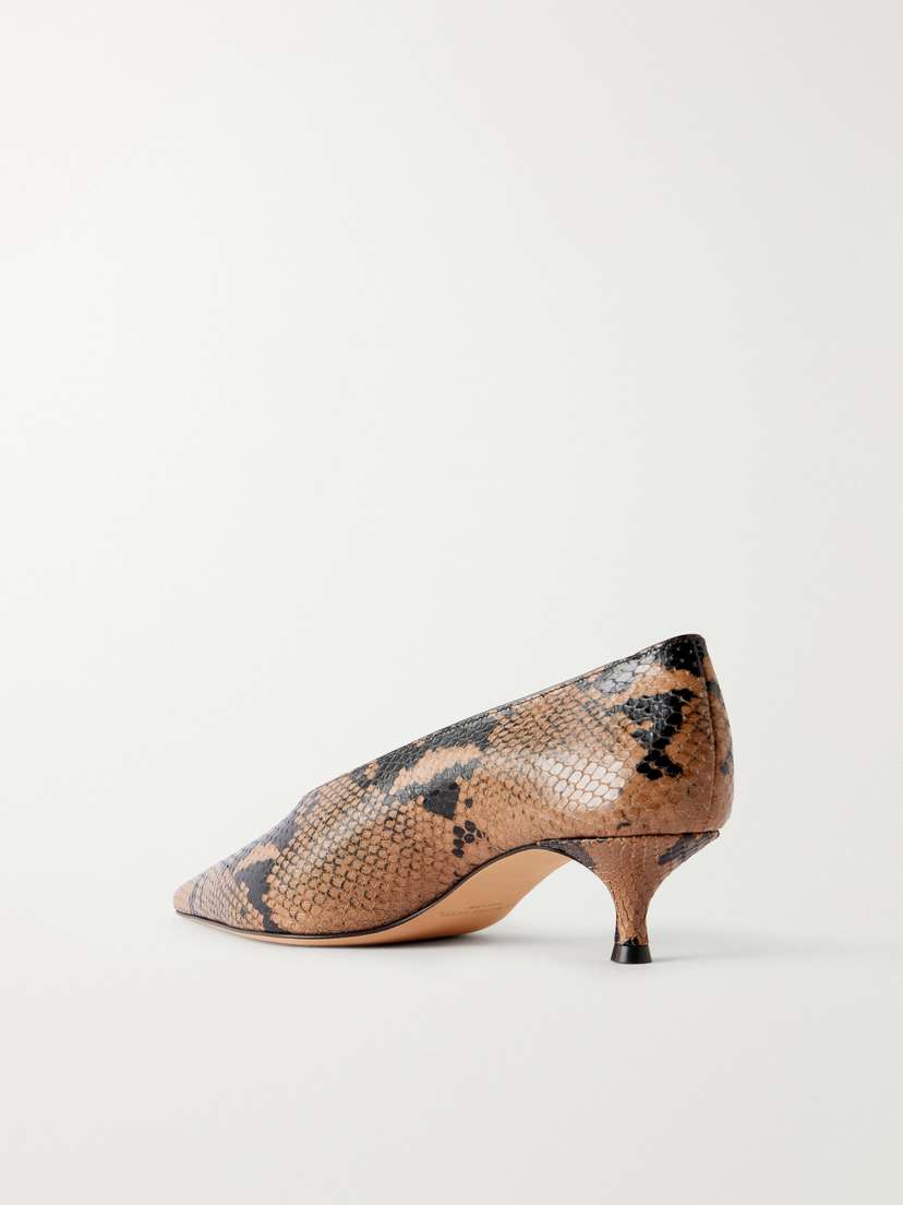 Le Monde Béryl Babouche 40 Snake-effect Leather Pumps | Thumbnail 3