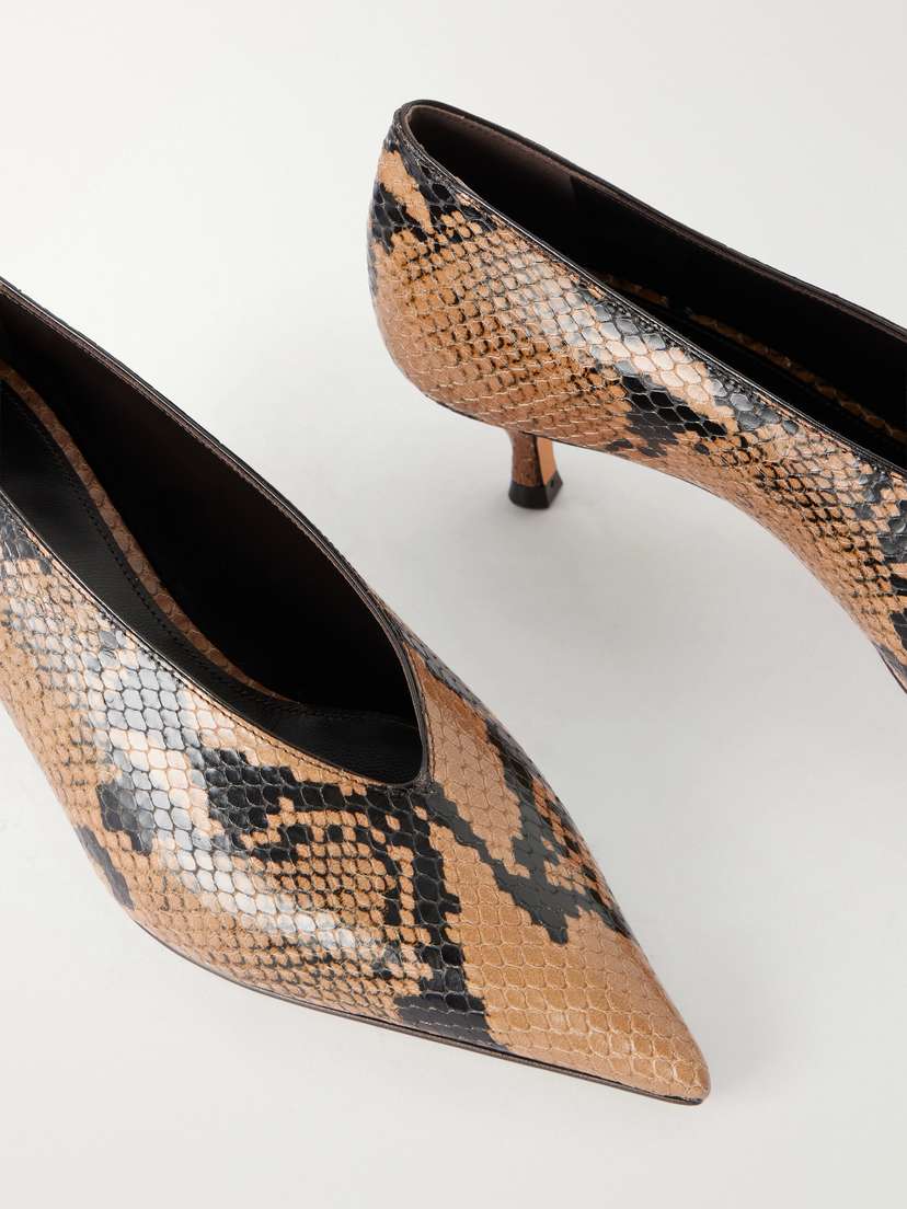 Le Monde Béryl Babouche 40 Snake-effect Leather Pumps | Thumbnail 5