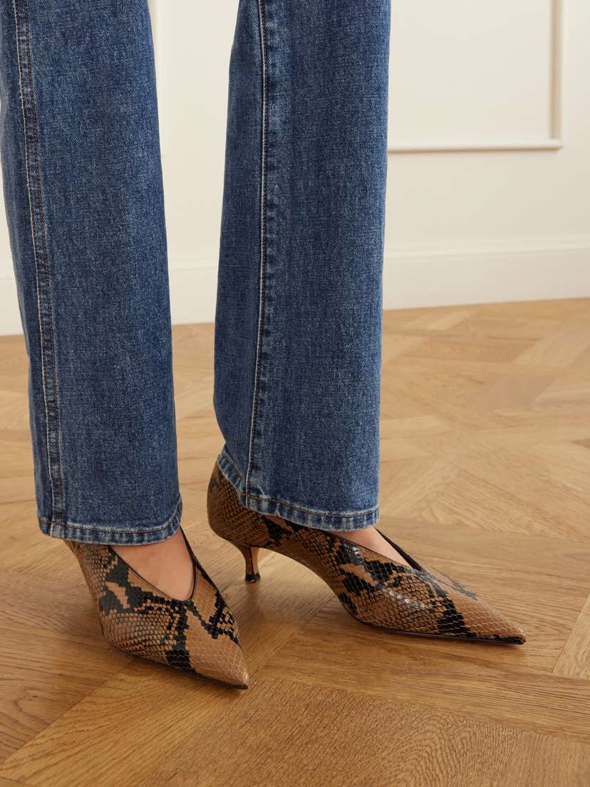 Le Monde Béryl Babouche 40 Snake-effect Leather Pumps | Thumbnail 2