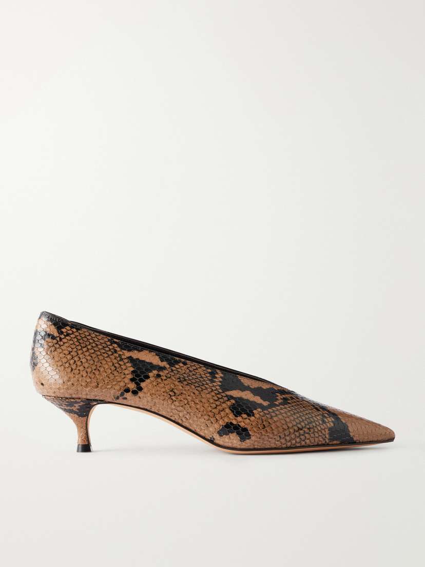 Le Monde Béryl Babouche 40 Snake-effect Leather Pumps