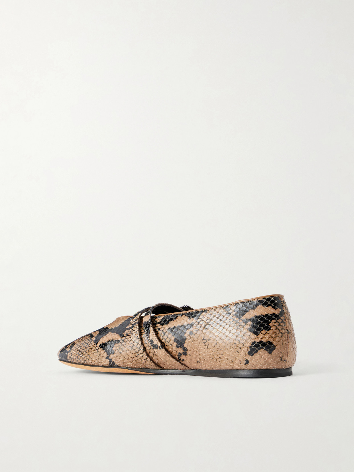Le Monde Béryl - Claudia Snake-Effect Ballet Flats
