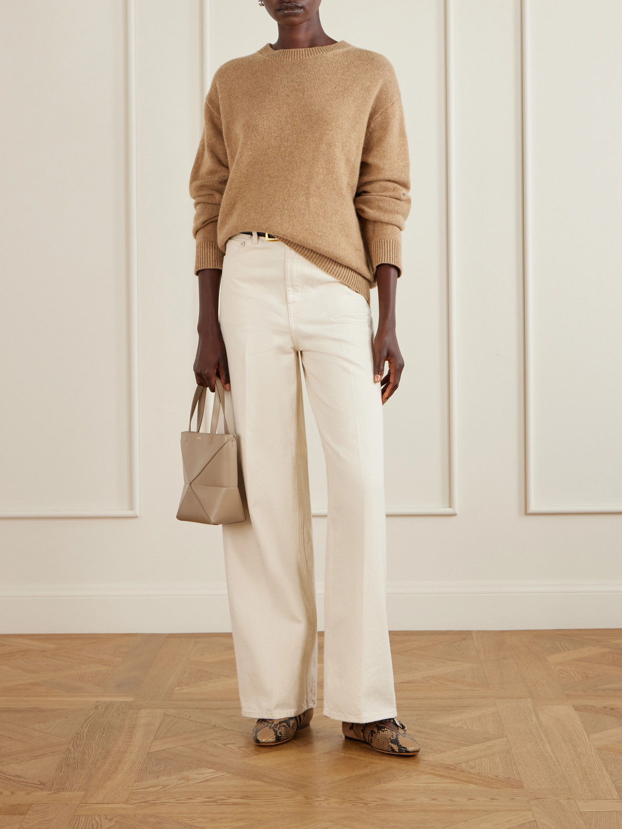 Le Monde Béryl - Claudia Snake-Effect Ballet Flats