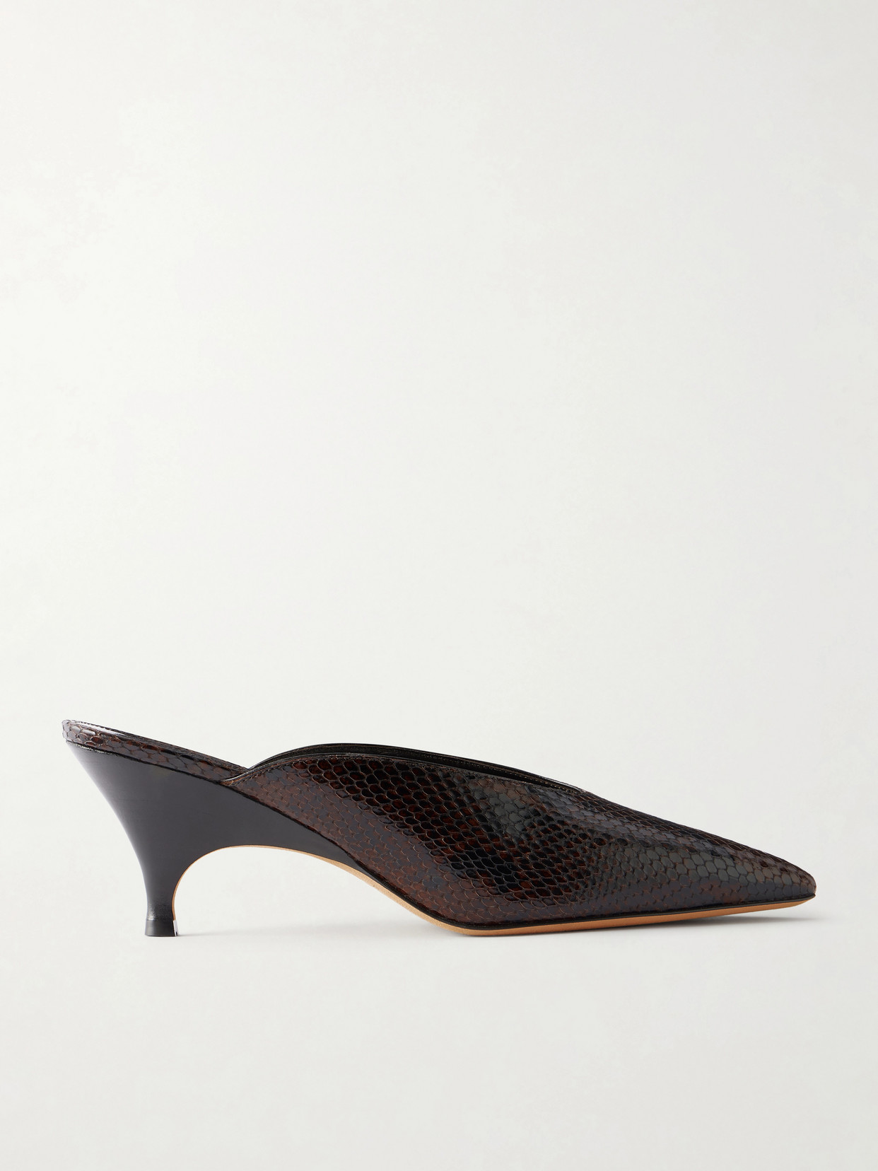 Le Monde Béryl - Petra 70 Snake-effect Leather Mules - Animal Print