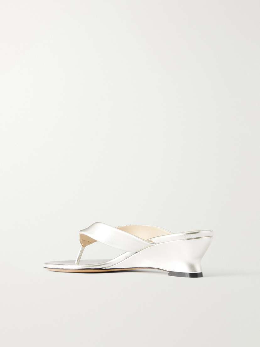 Le Monde Béryl Metallic Leather Wedge Sandals | Thumbnail 3