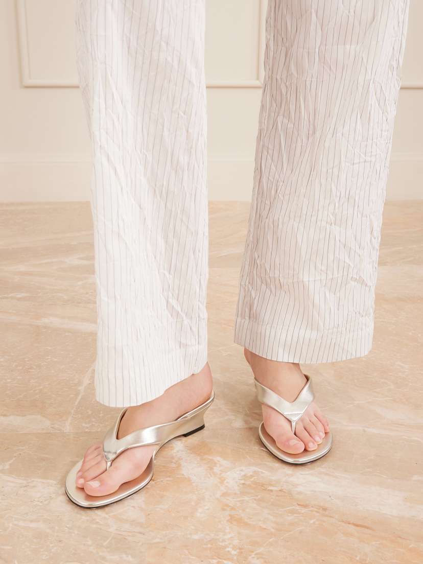 Le Monde Béryl Metallic Leather Wedge Sandals | Thumbnail 2