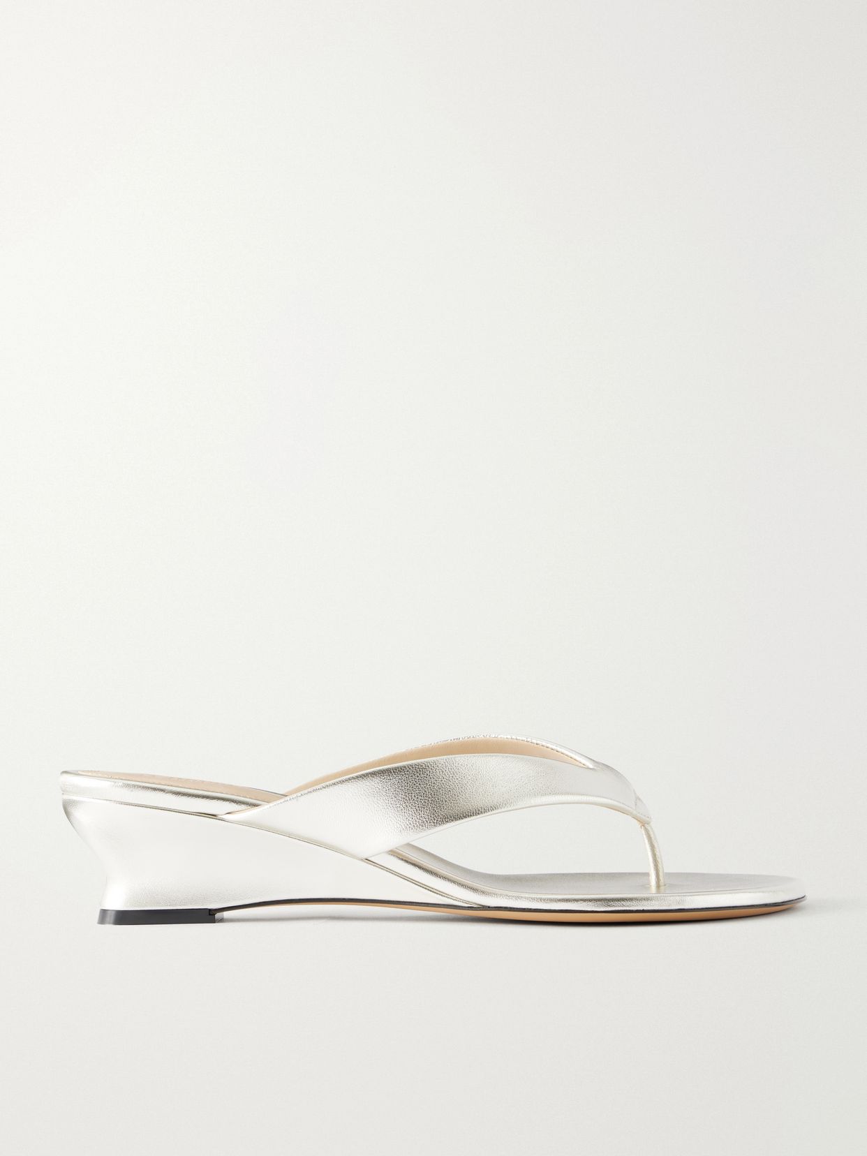 Le Monde Beryl Metallic Leather Wedge Sandals