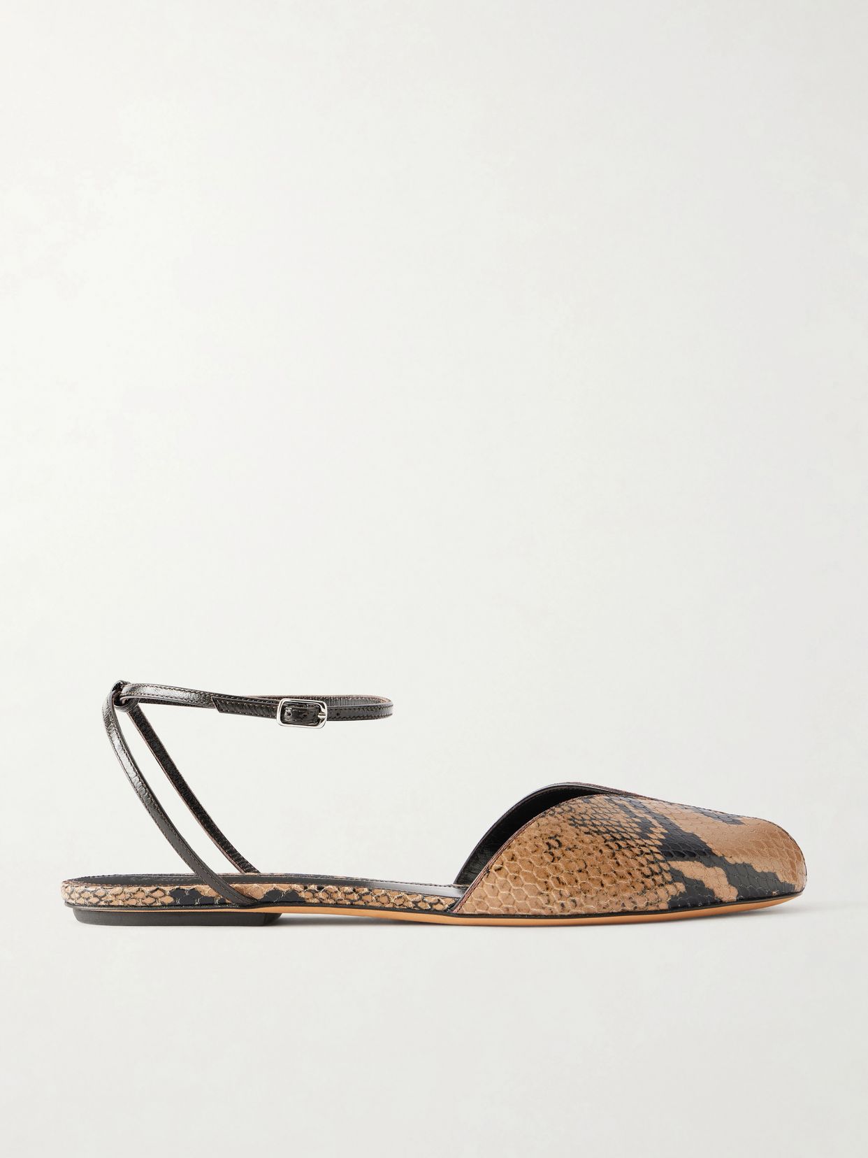 valetta snake effect leather flats