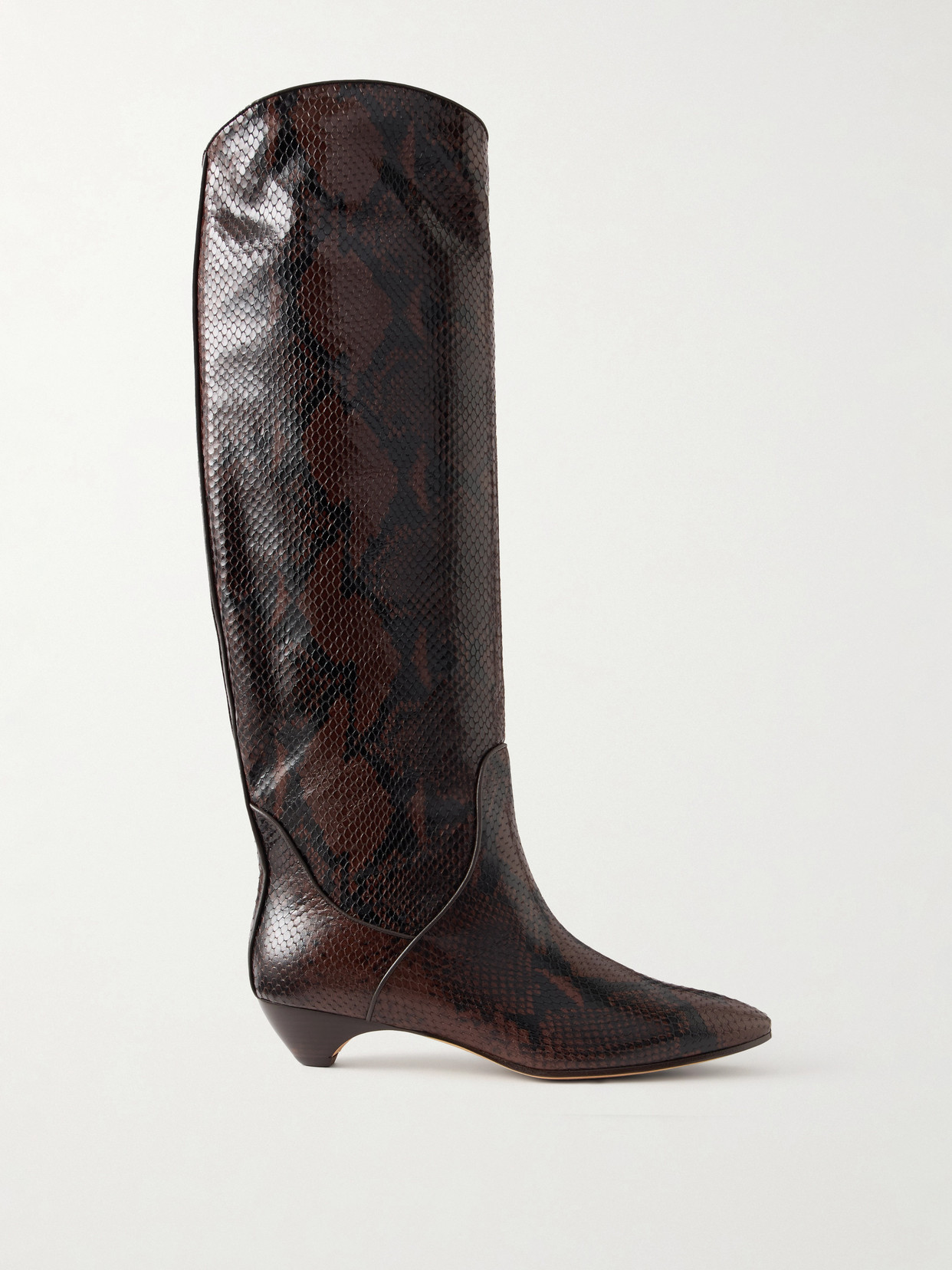 Le Monde Beryl Allegra 25 Snake-effect Leather Knee Boots In Animal Print