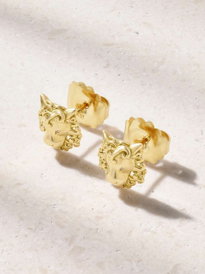 Brent Neale Leo 18-karat Gold Diamond Earrings