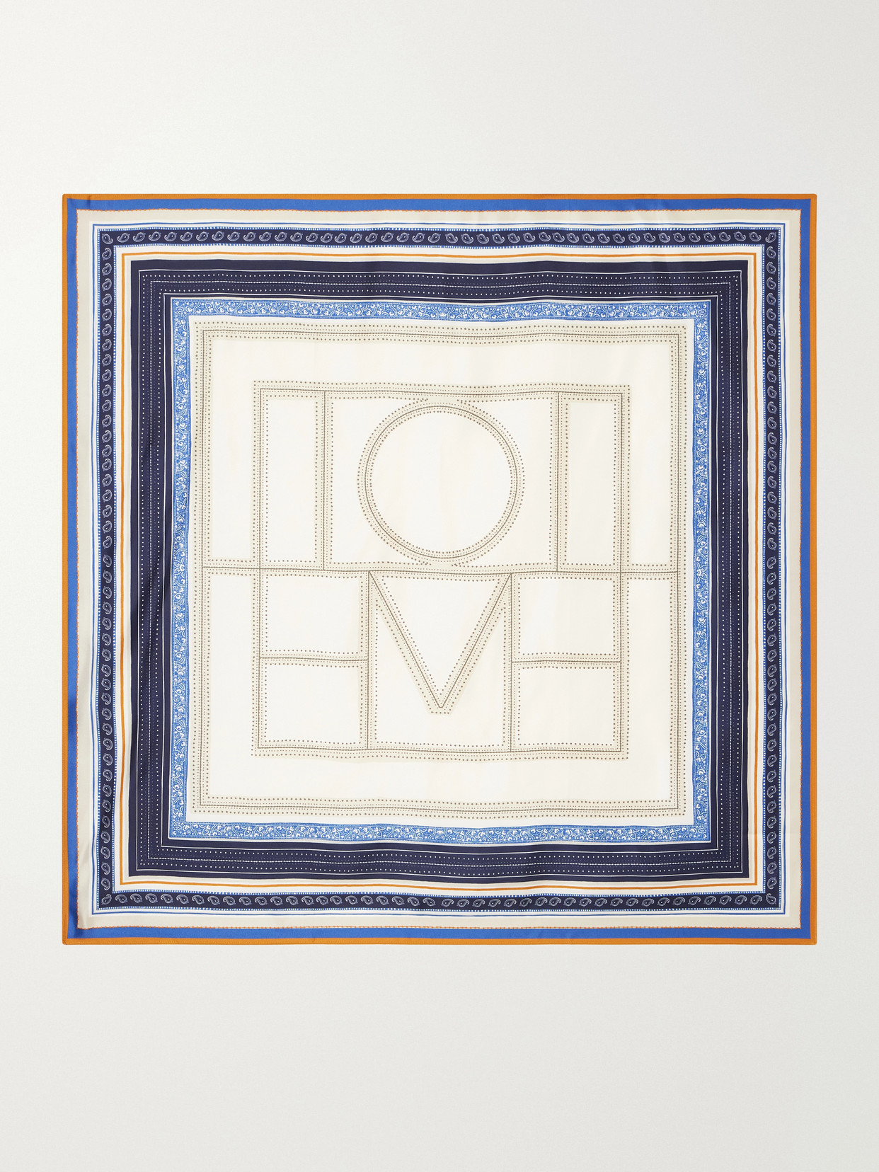 Totême Collector Logo-print Silk-twill Scarf In Neutral
