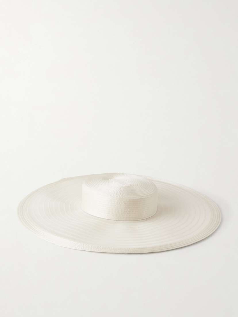 Gigi Burris Walton Boater Satin-trimmed Crinoline Sunhat