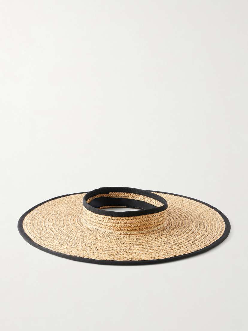 Gigi Burris Ines Cotton-trimmed Straw Visor | Thumbnail 4