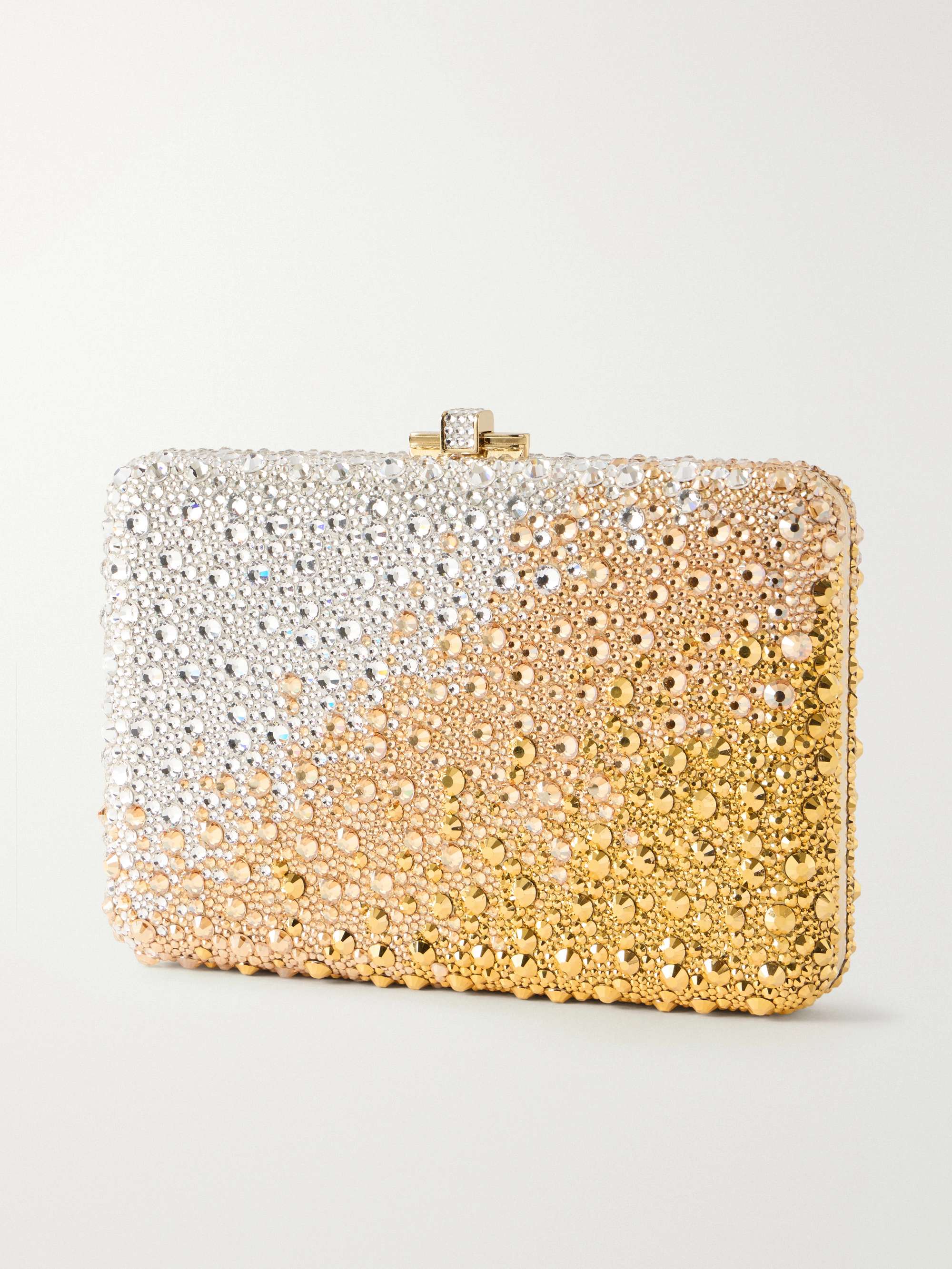JUDITH LEIBER COUTURE Slim Slide crystal-embellished silver-tone