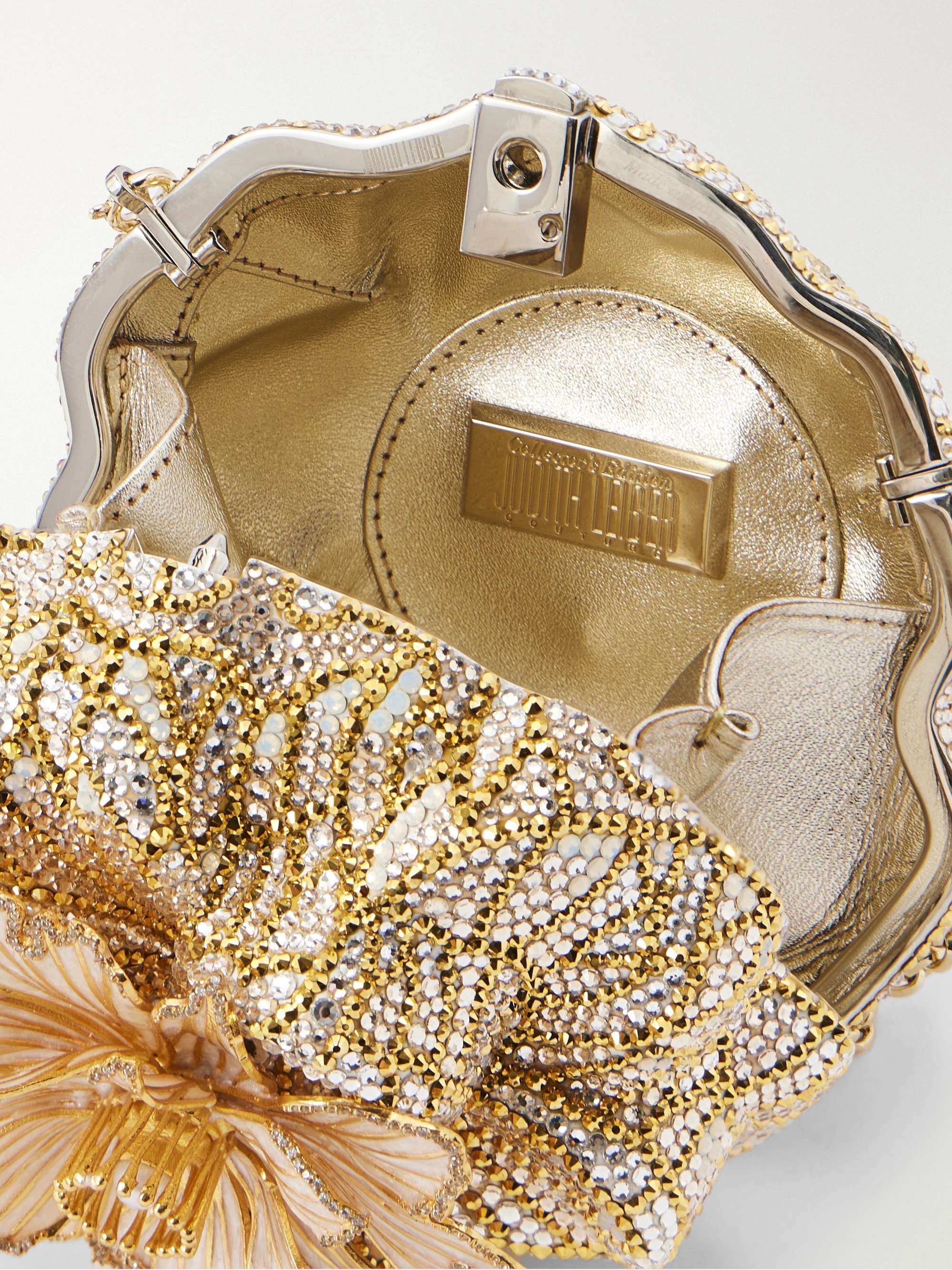 JUDITH LEIBER COUTURE Magnolia crystal-embellished gold-tone