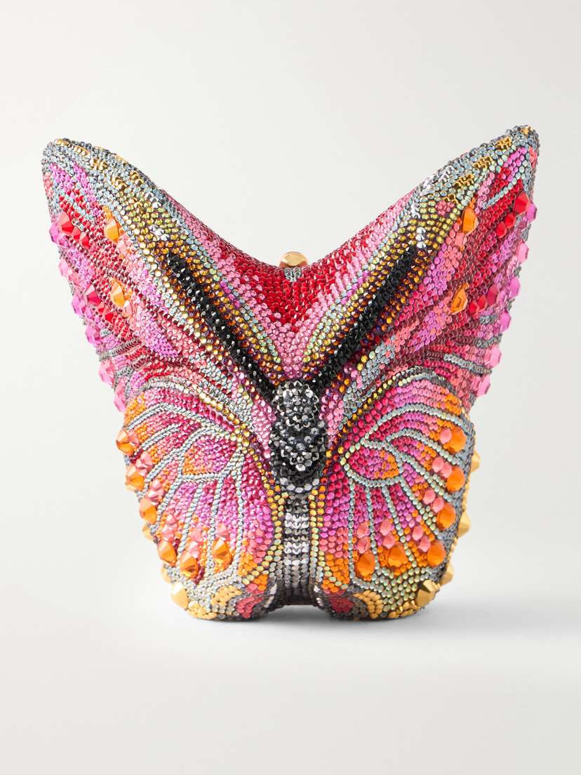 Judith Leiber Couture Butterfly Fireclipper Crystal-embellished Gold-tone Clutch