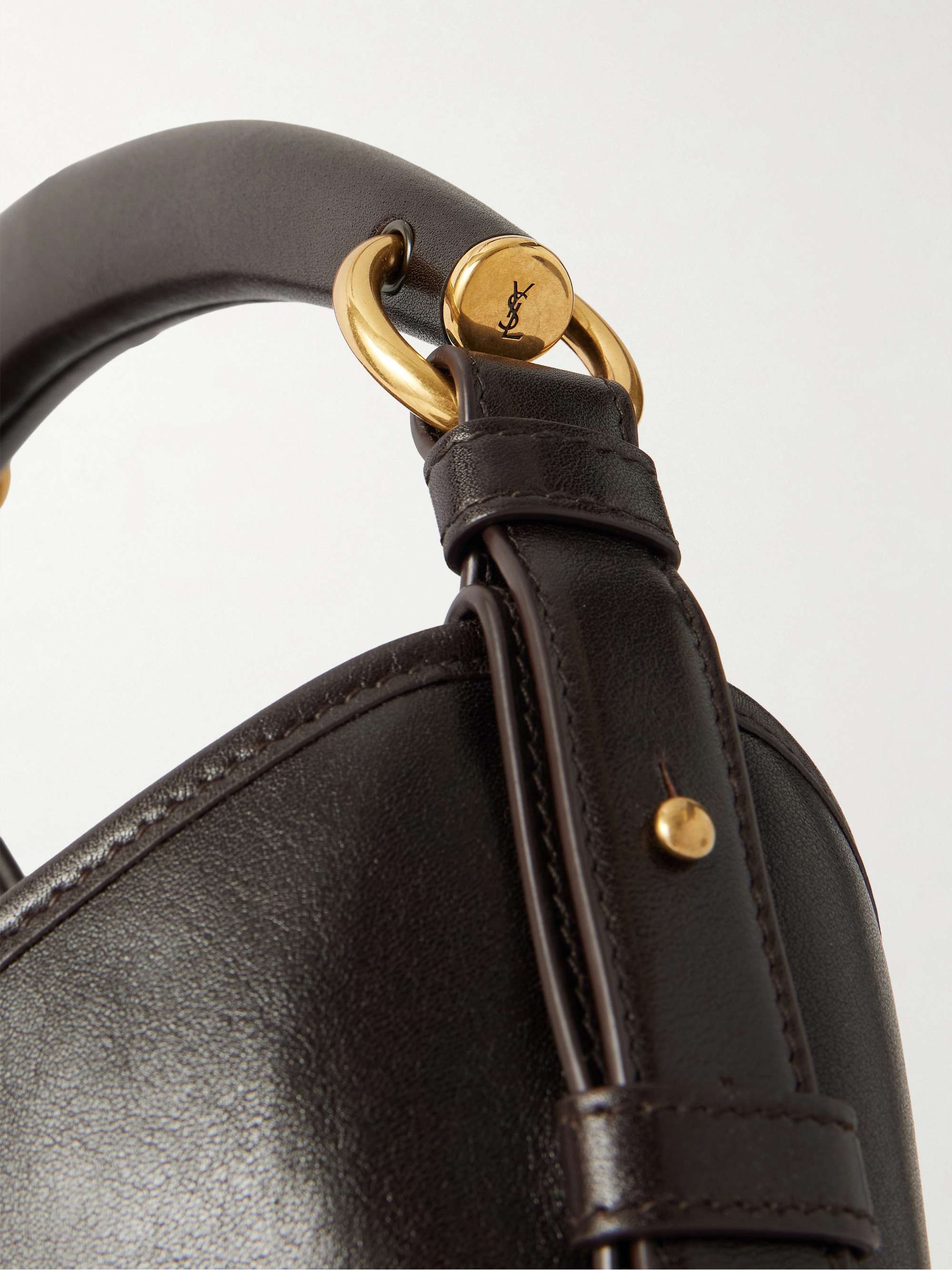 SAINT LAURENT Mombasa paneled leather shoulder bag | NET-A-PORTER