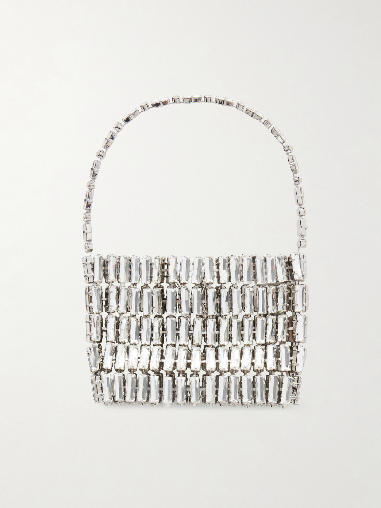 Evening Micro Crystal-Embellished Chainmail Shoulder Bag