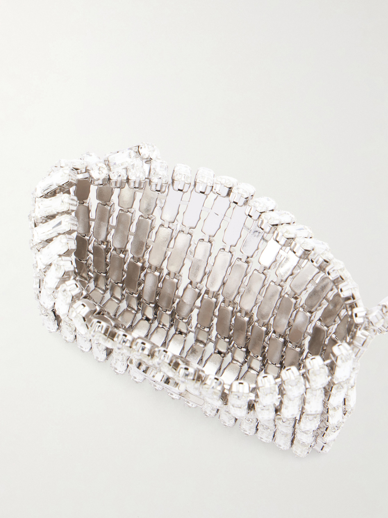 Evening Micro Crystal-Embellished Chainmail Shoulder Bag