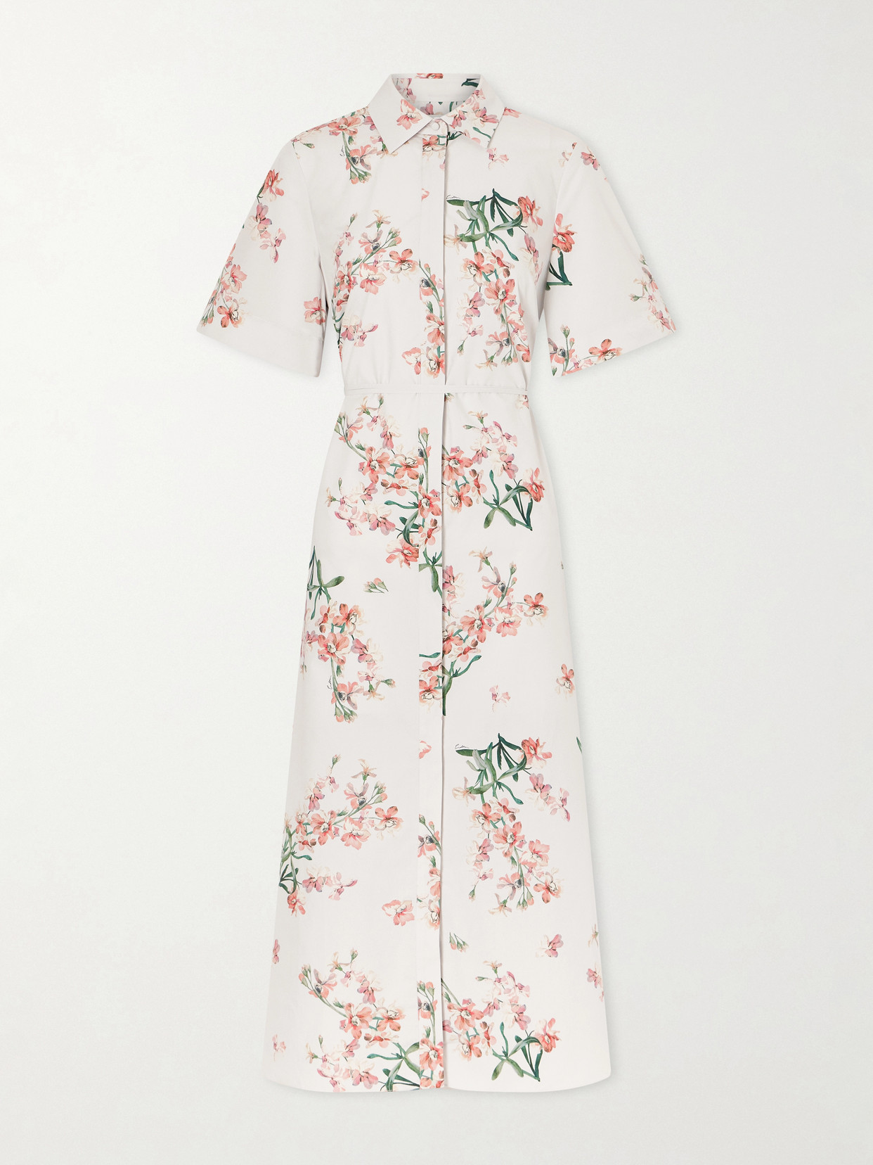 Erdem - Floral-print Cotton-poplin Midi Dress - White