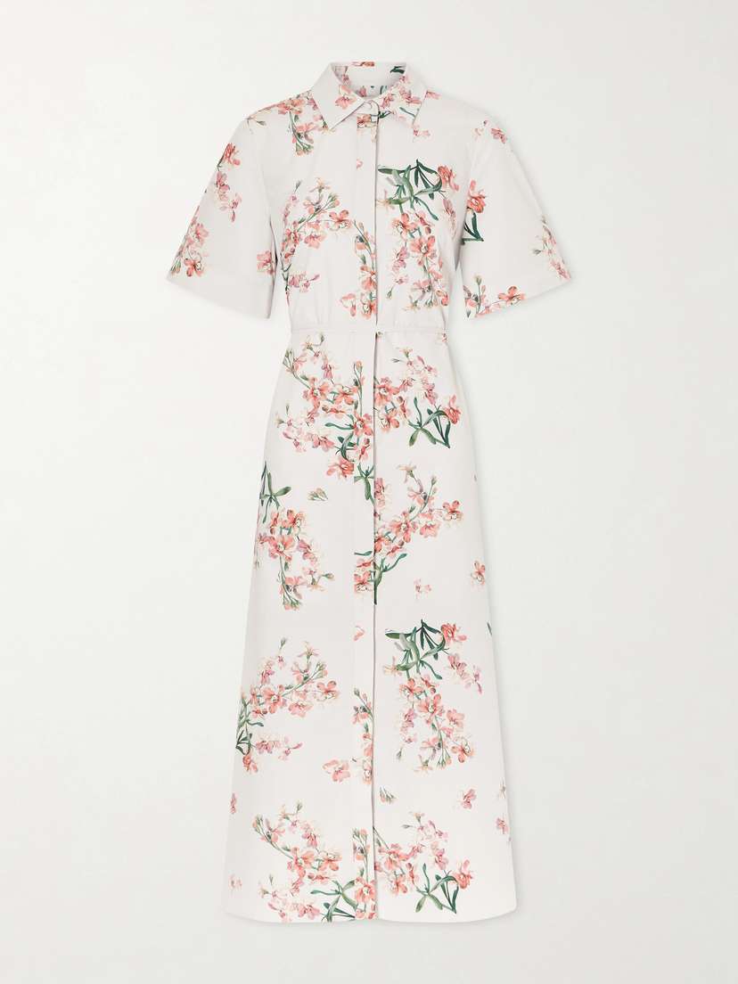 Erdem Floral-print Cotton-poplin Midi Dress
