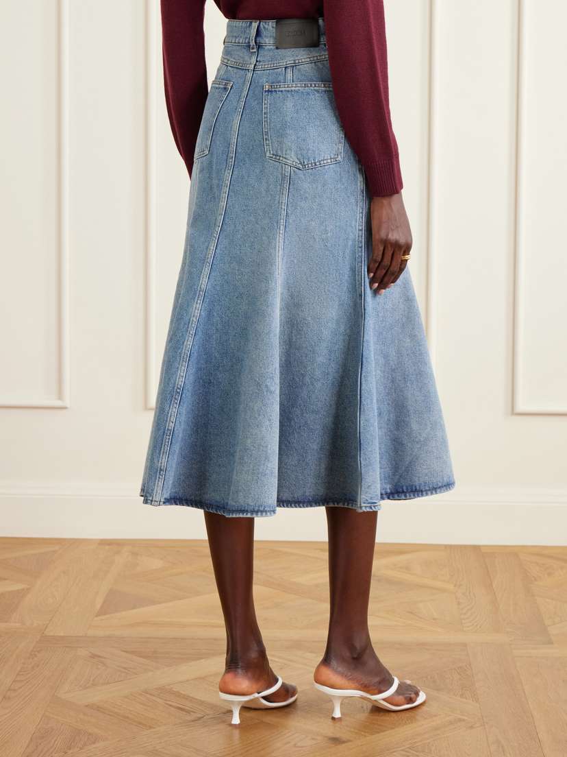 Erdem Embroidered Paneled Denim Midi Skirt | Thumbnail 4 Erdem Embroidered Paneled Denim Midi Skirt | Thumbnail 4
