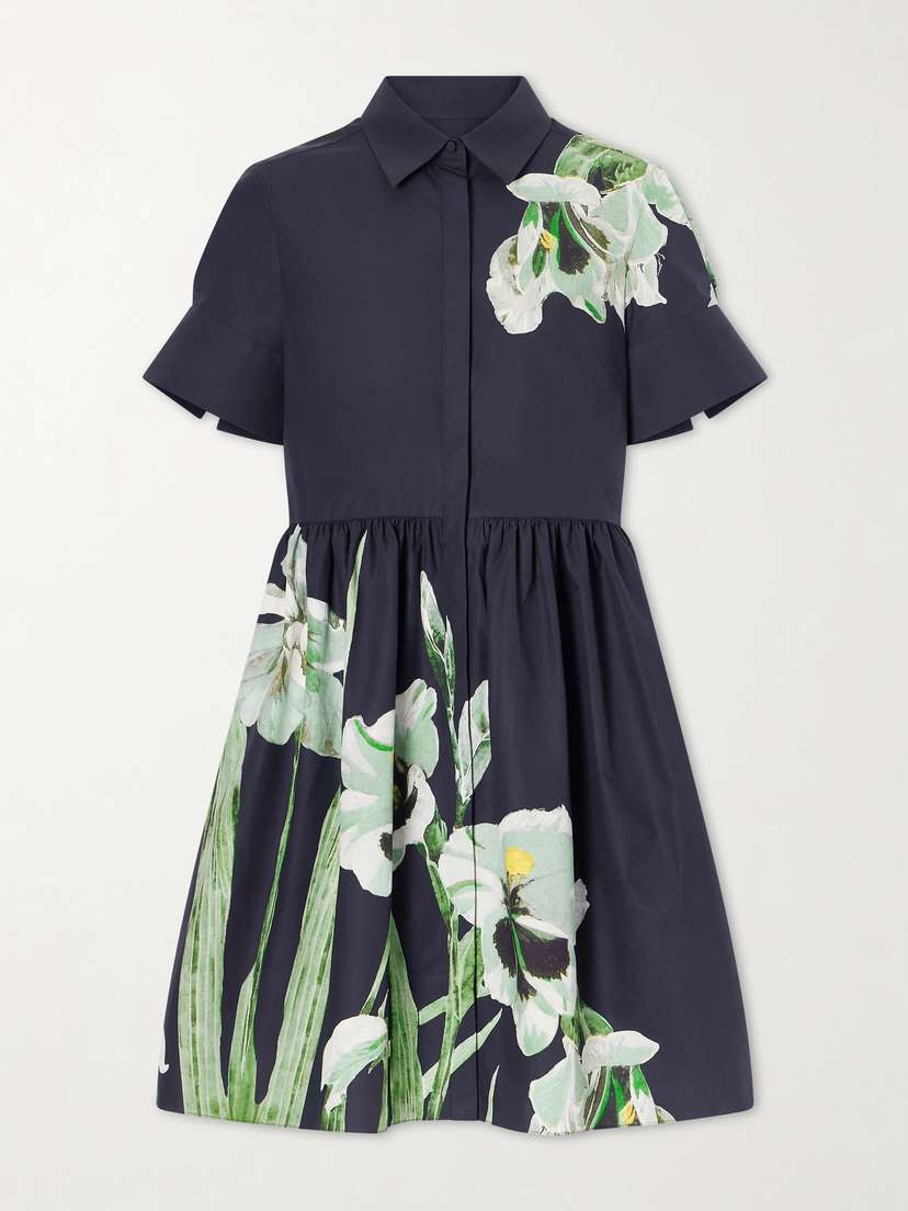 Erdem Floral-print Cotton-blend Poplin Mini Dress