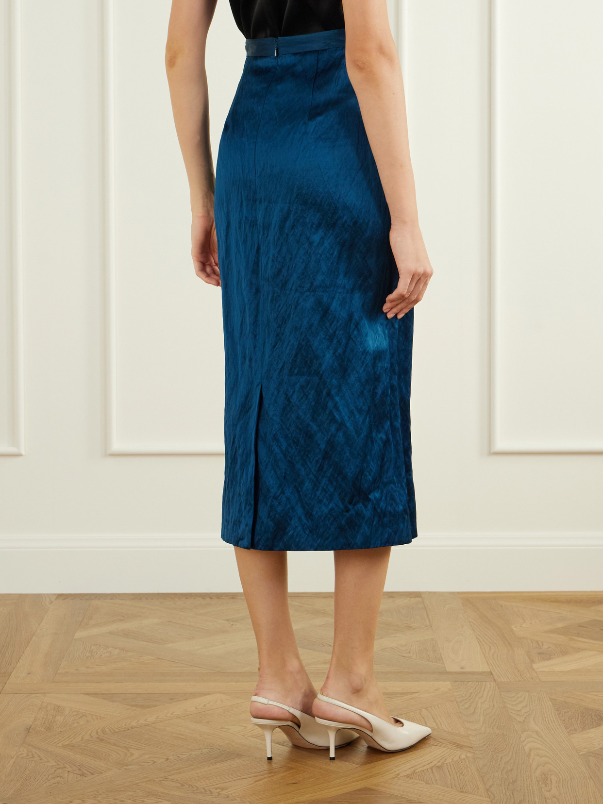 Floral-Embroidered Midi