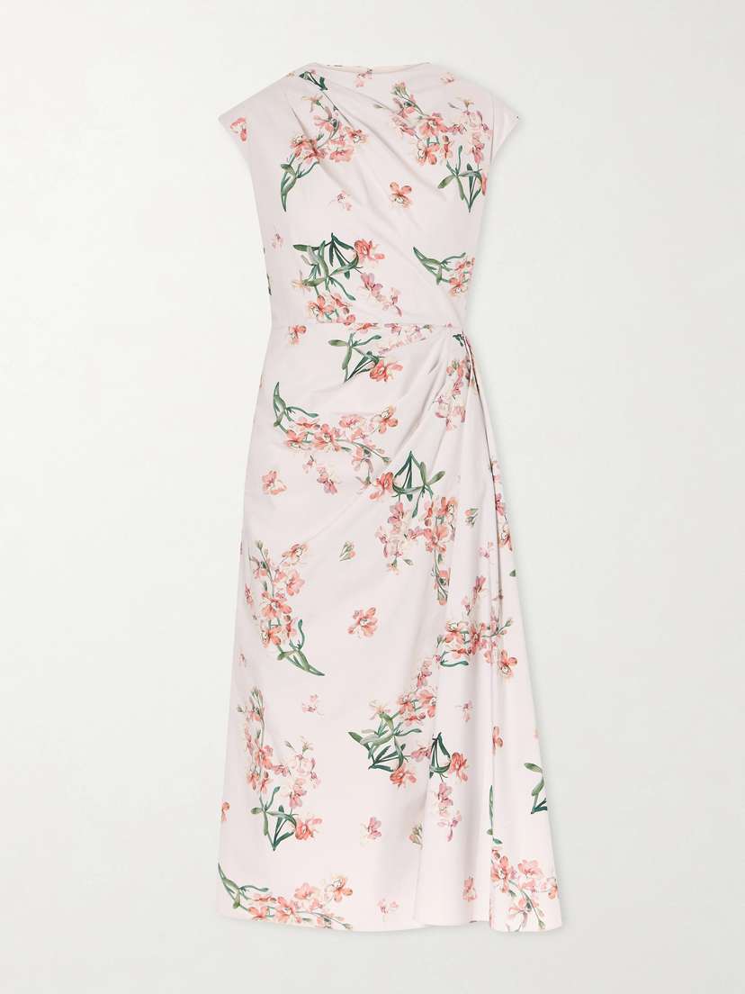 Erdem Floral-print Cotton-poplin Midi Dress