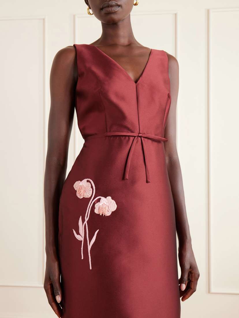 Erdem Bow-detailed Embroidered Mikado Gown | Thumbnail 4 Erdem Bow-detailed Embroidered Mikado Gown | Thumbnail 4