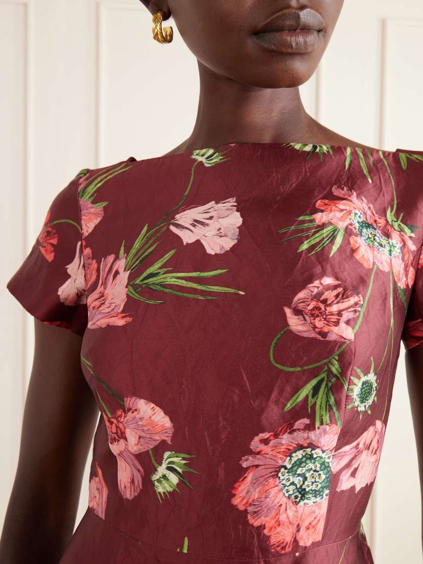 Erdem Floral-print Textured Satin Dress | Thumbnail 4