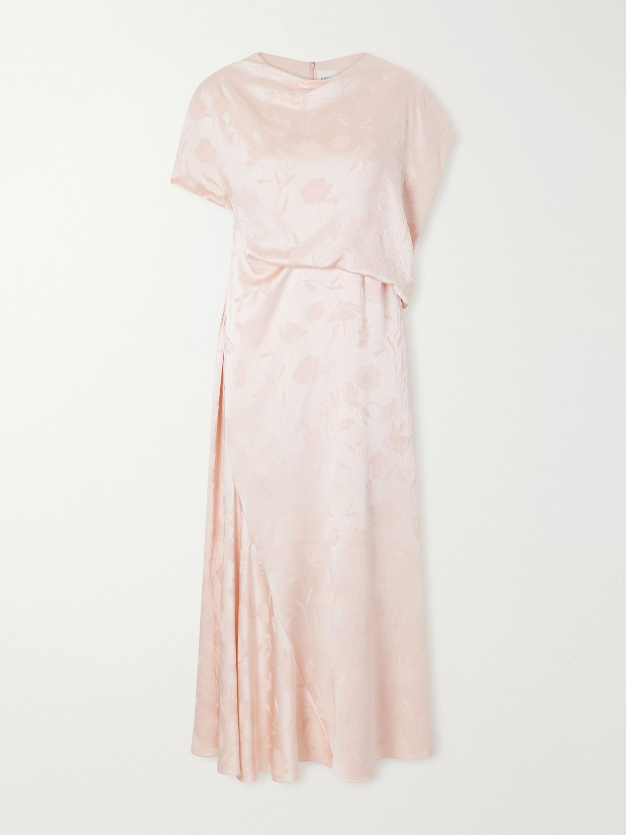 floral jacquard crepon midi dress