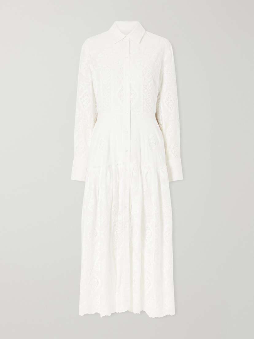 Erdem Embroidered Cotton-voile Midi Dress - Women's Clothing