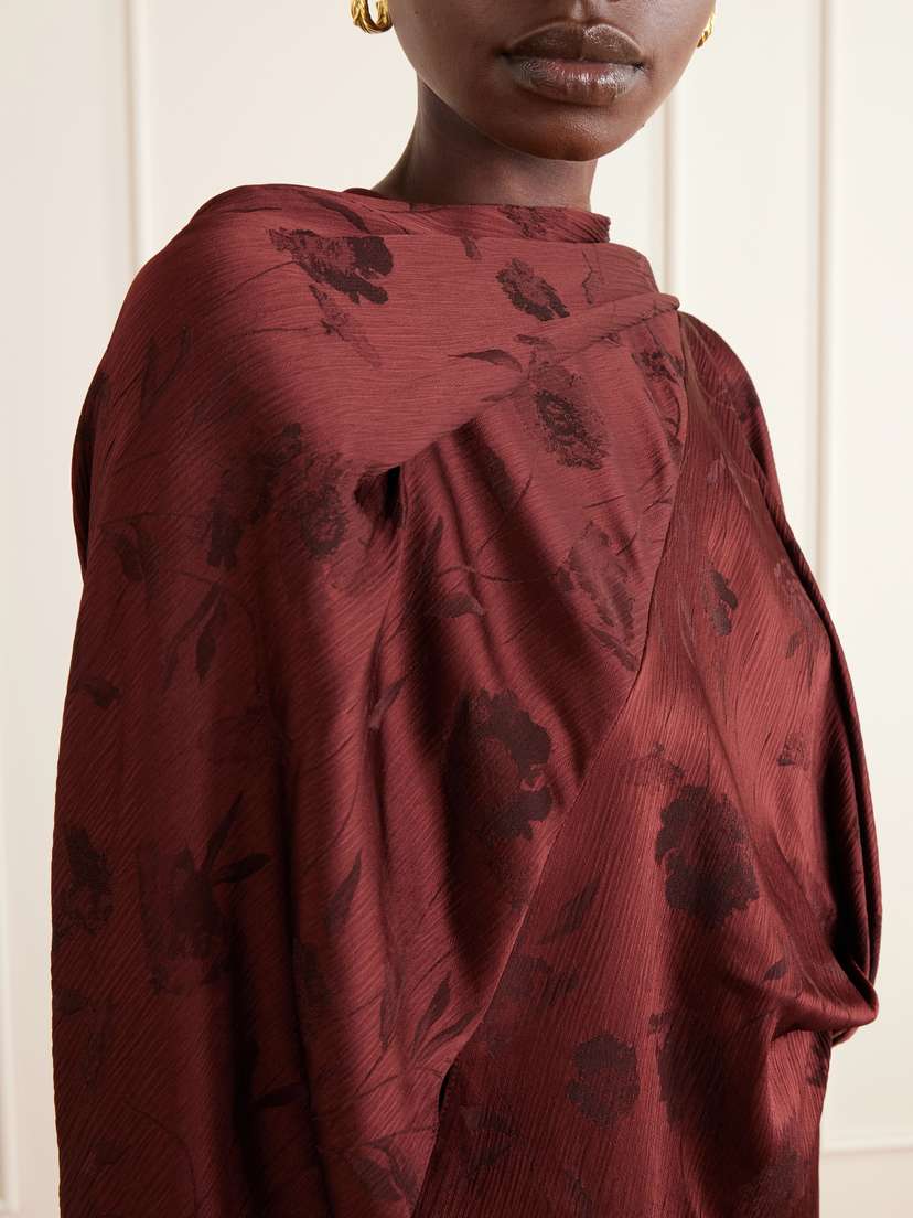 Erdem Draped Floral-jacquard Crepon Gown | Thumbnail 4