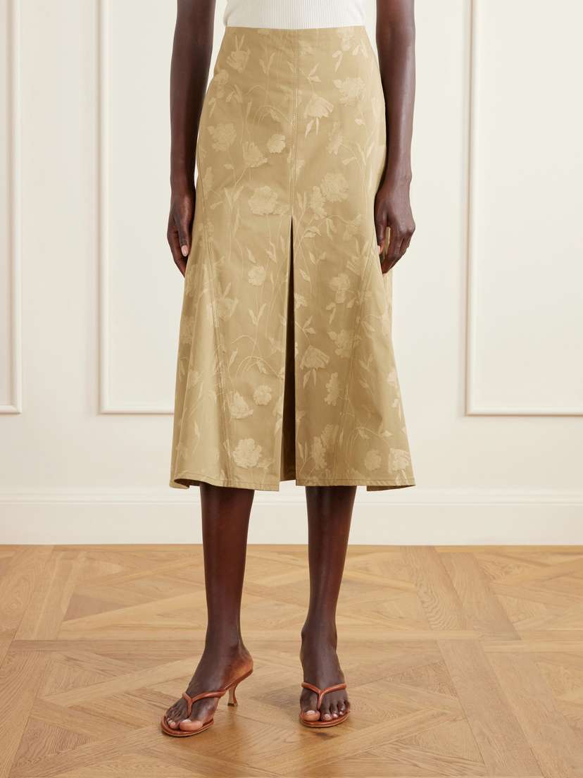 Erdem Floral-jacquard Cotton Midi Skirt | Thumbnail 3 Erdem Floral-jacquard Cotton Midi Skirt | Thumbnail 3