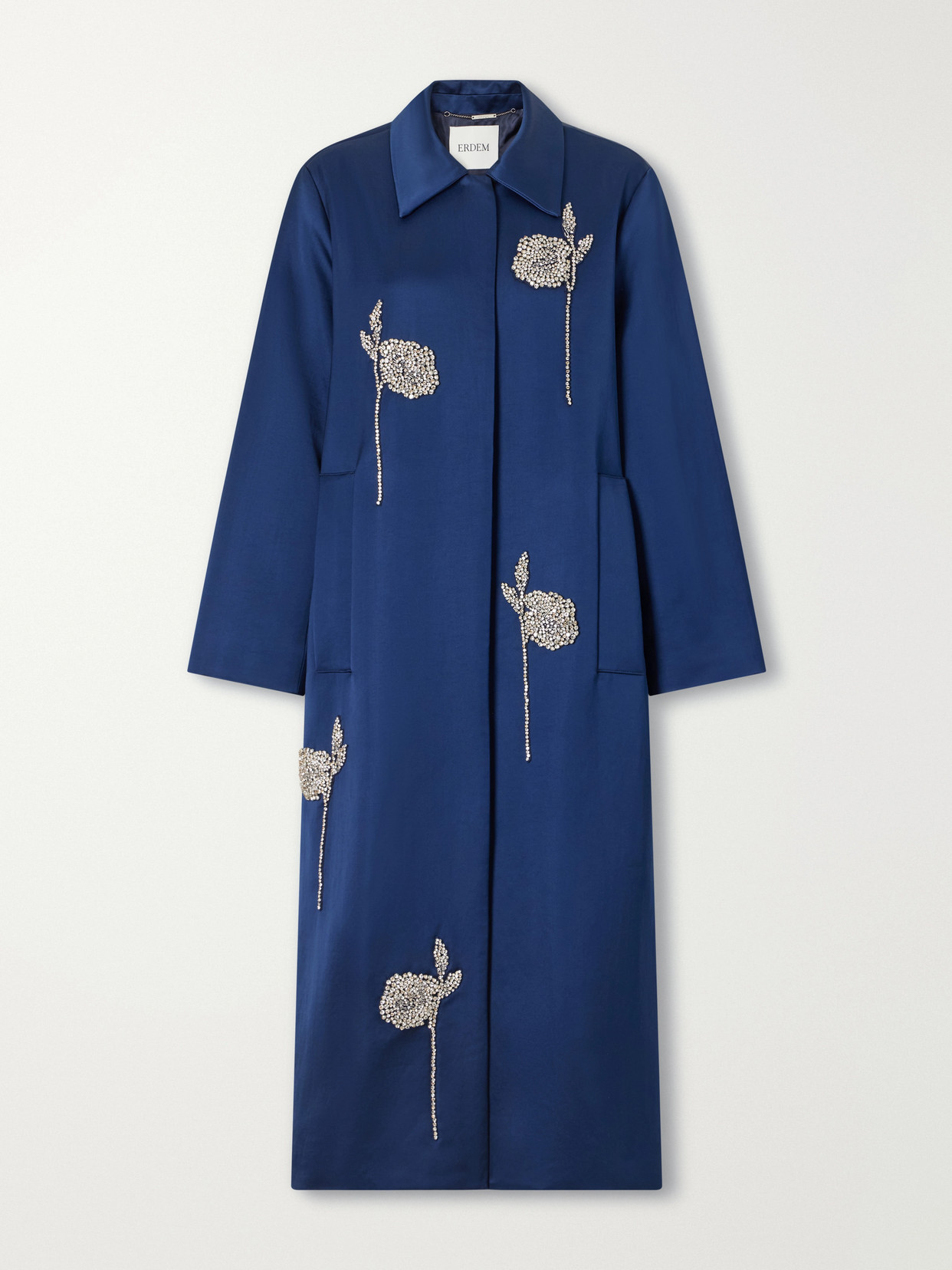 Floral-Embroidered Coat