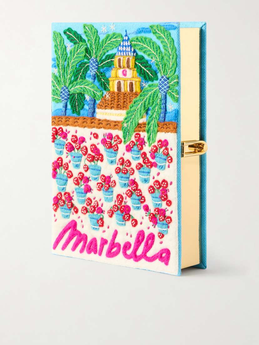 Olympia Le-Tan Marbella Appliquéd Embroidered Canvas Clutch