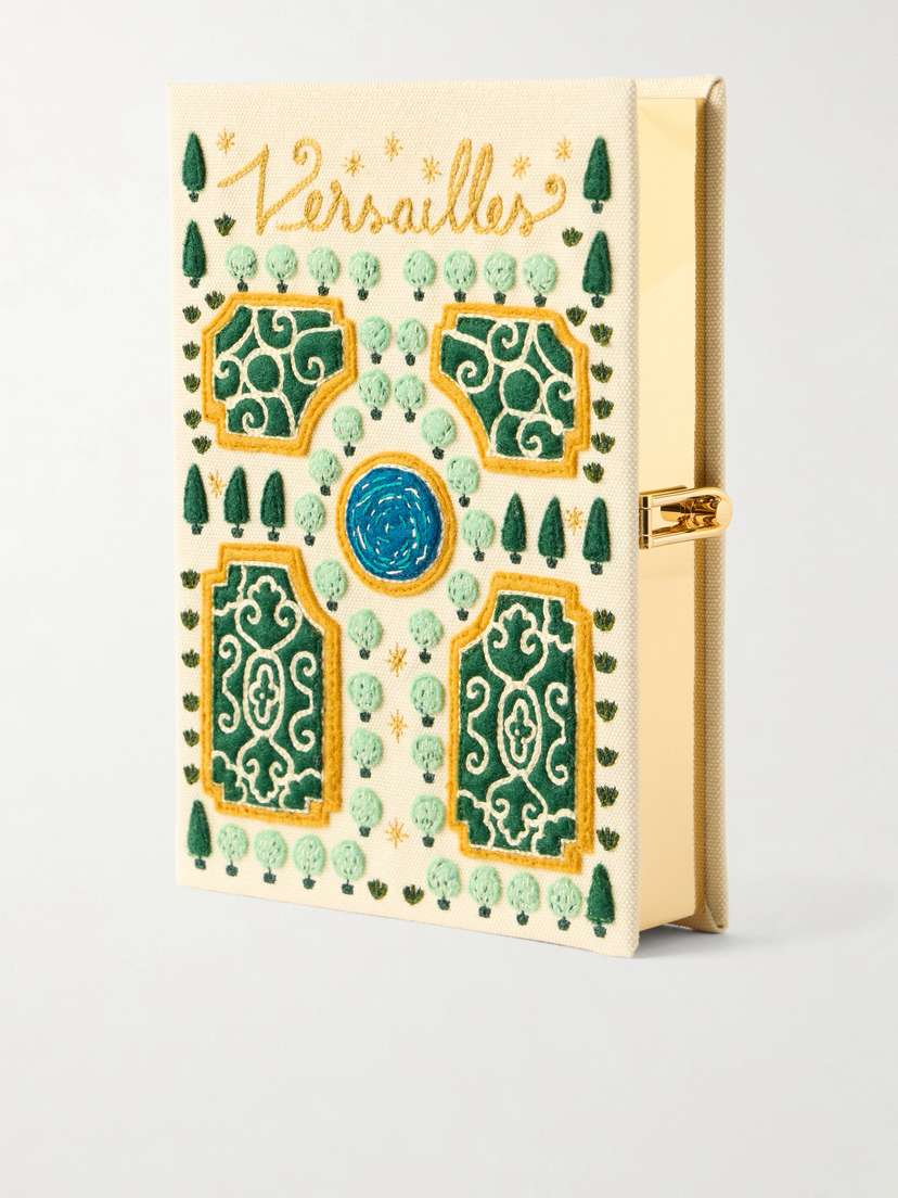 Olympia Le-Tan Versailles Appliquéd Embroidered Canvas Clutch