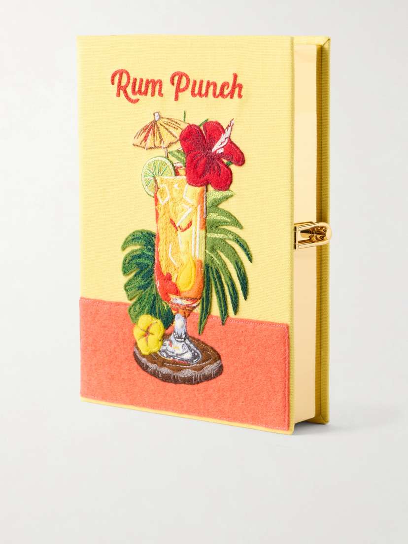 Olympia Le-Tan Rum Punch Appliquéd Embroidered Canvas Clutch