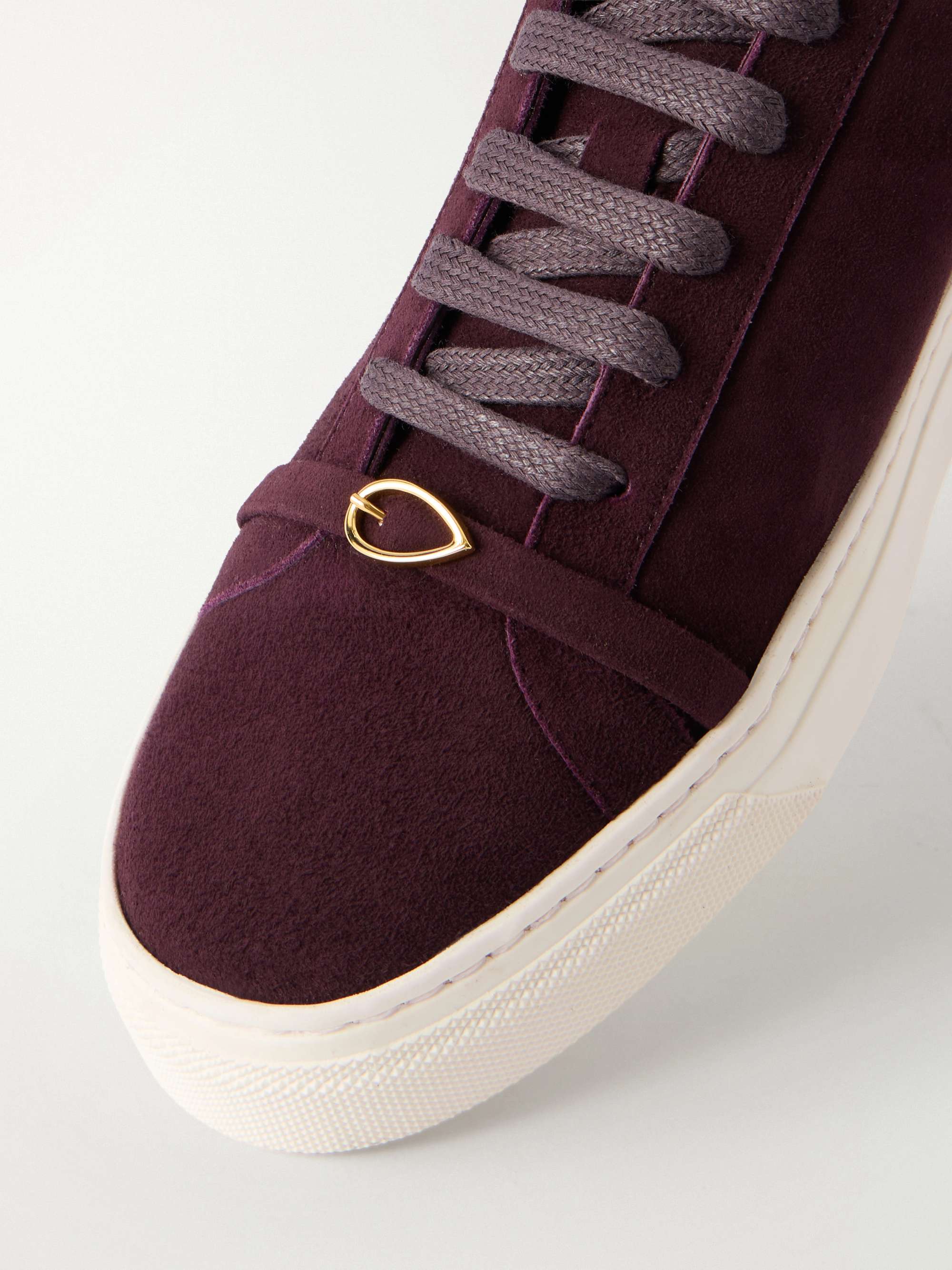 JENNIFER CHAMANDI Embellished suede sneakers | NET-A-PORTER