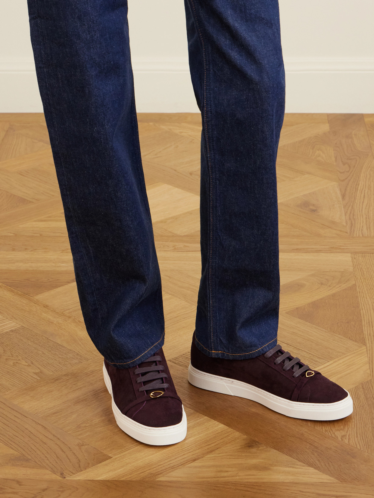 Embellished Suede Sneakers