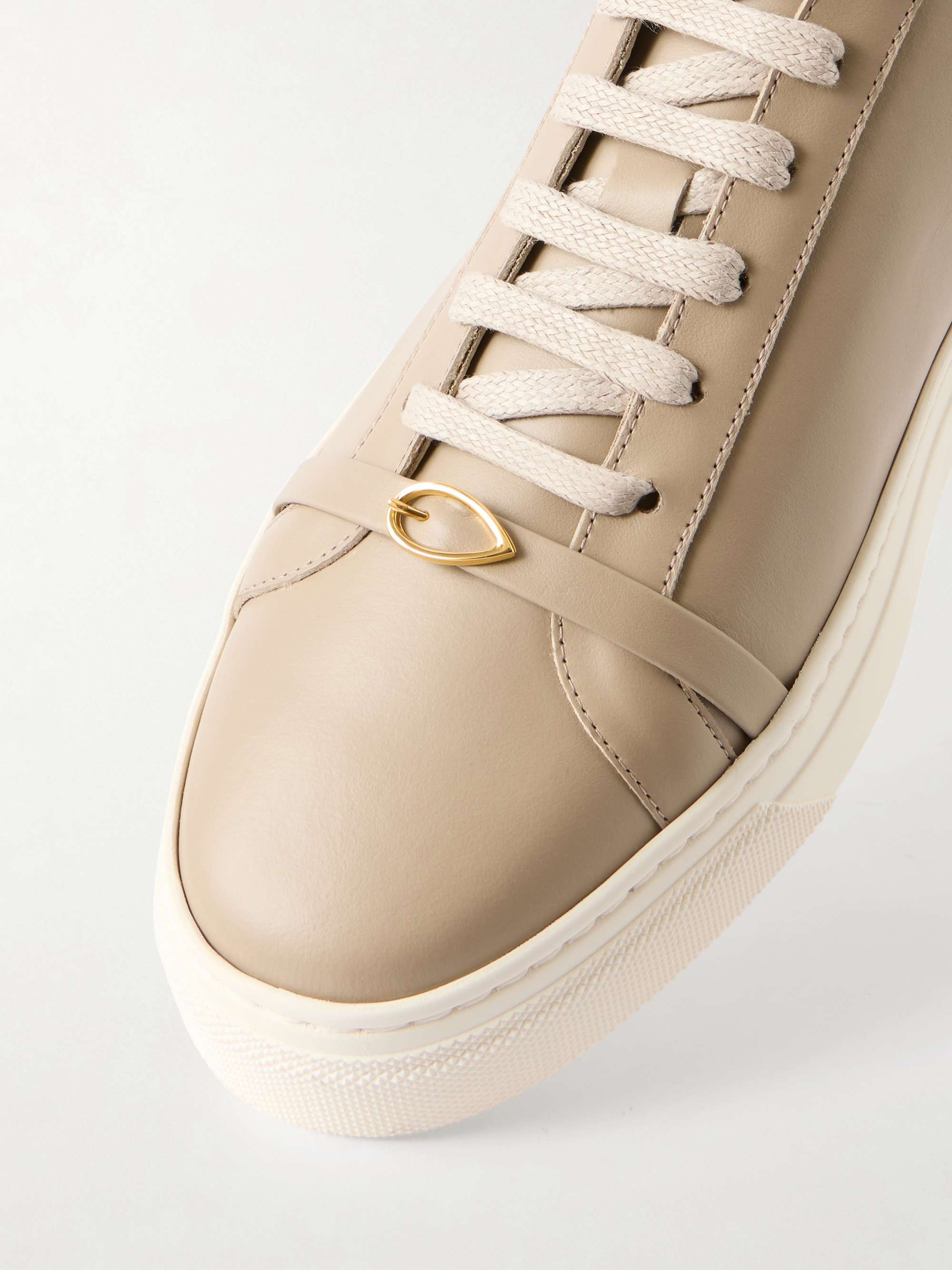 JENNIFER CHAMANDI Embellished leather sneakers | NET-A-PORTER