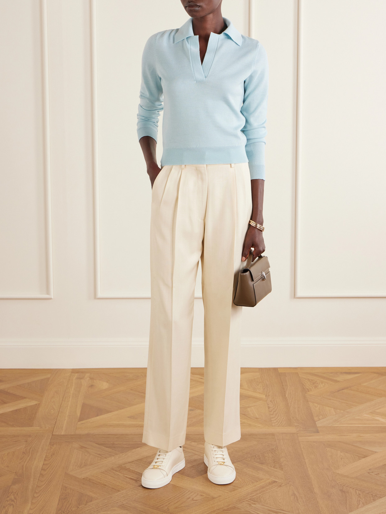 Jennifer Chamandi Leather Sneakers In Nude