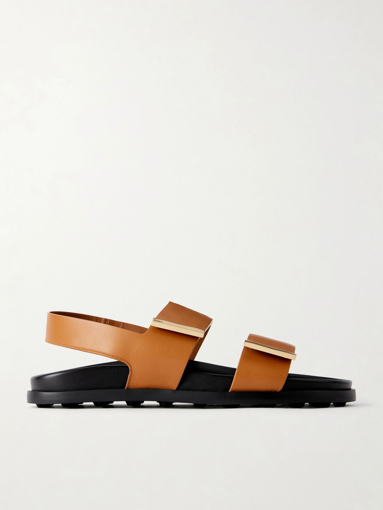 Buckled leather slingback sandals