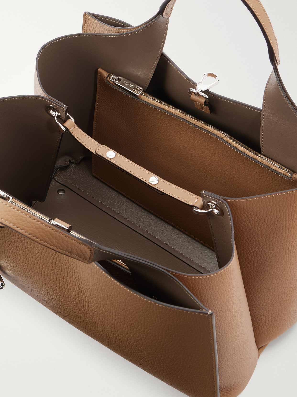 Mini Textured-Leather Tote